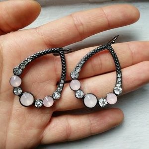 Simply Vera Wang pink crystal loop earrings